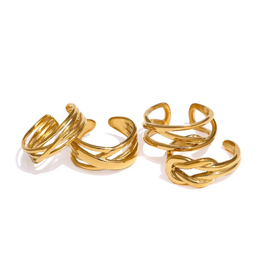 Anéis Luxo Ajustavéis Banhado a Ouro 18K | Coleção Firenze