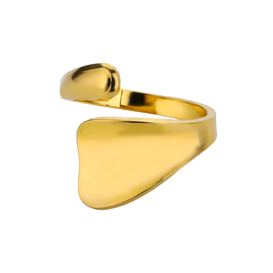 Anéis Elegantes Geométrico Folheados a Ouro 18K - Ajustáveis