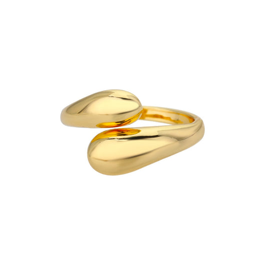 Anéis Elegantes Folheados a Ouro 18K Ajustáveis